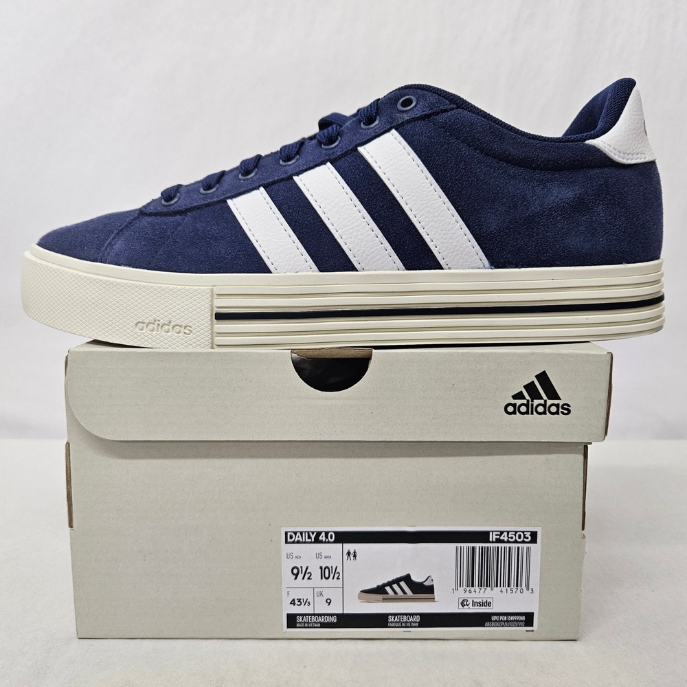 Adidas Daily 4.0 Skateboarding Shoes IF4503 Blue White Off White Men's Size 9.5